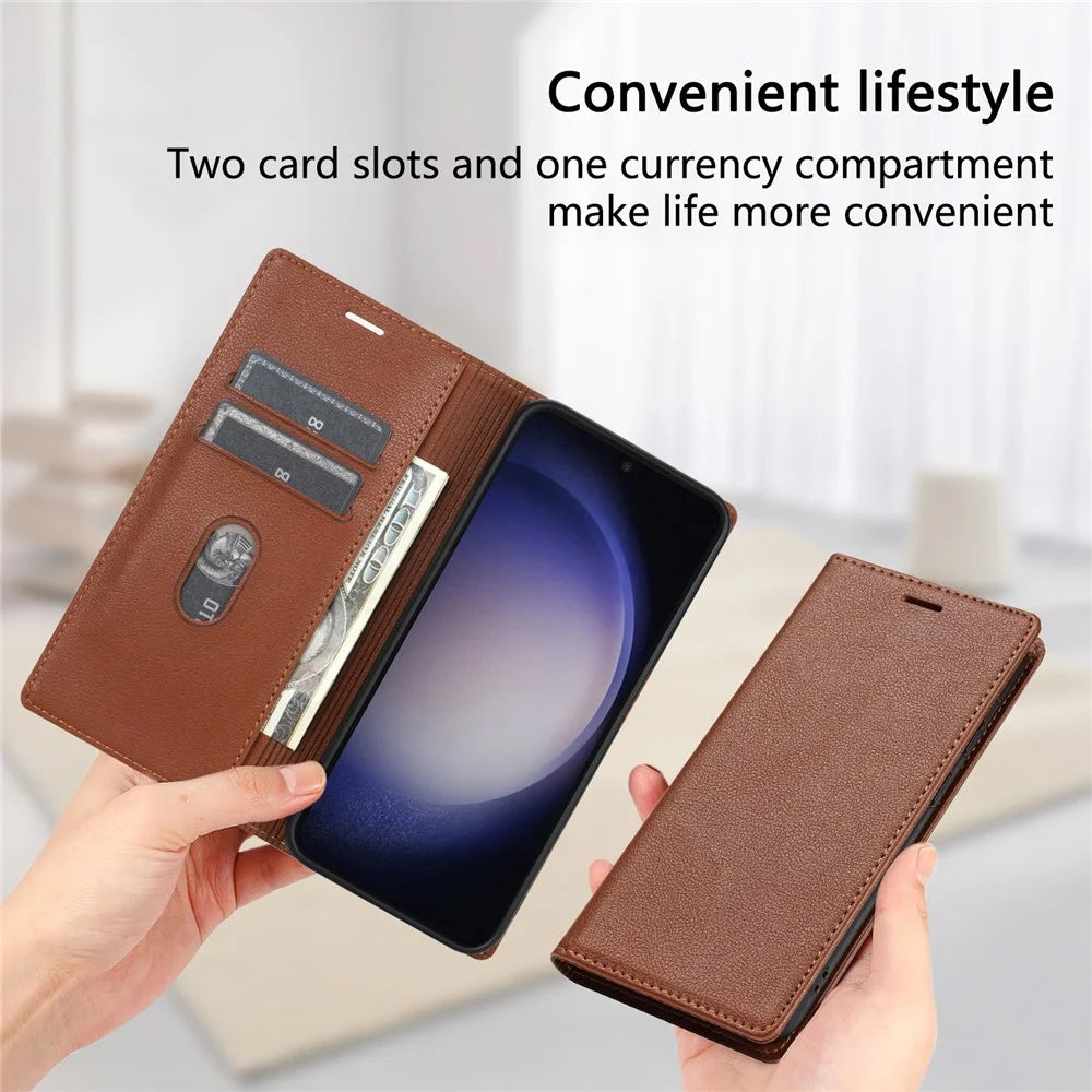 BKS-001 For Samsung Galaxy A05s 4G Case Stand Wallet Leather Phone Cover - Brown - 6