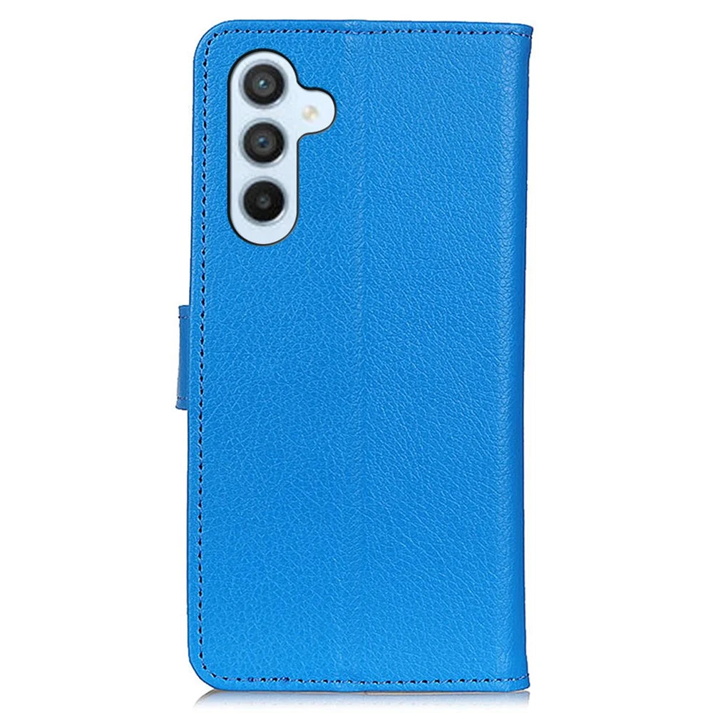 For Samsung Galaxy A55 5G Cell Phone Case PU Leather Wallet Drop-proof Phone Stand Cover - Blue - 7