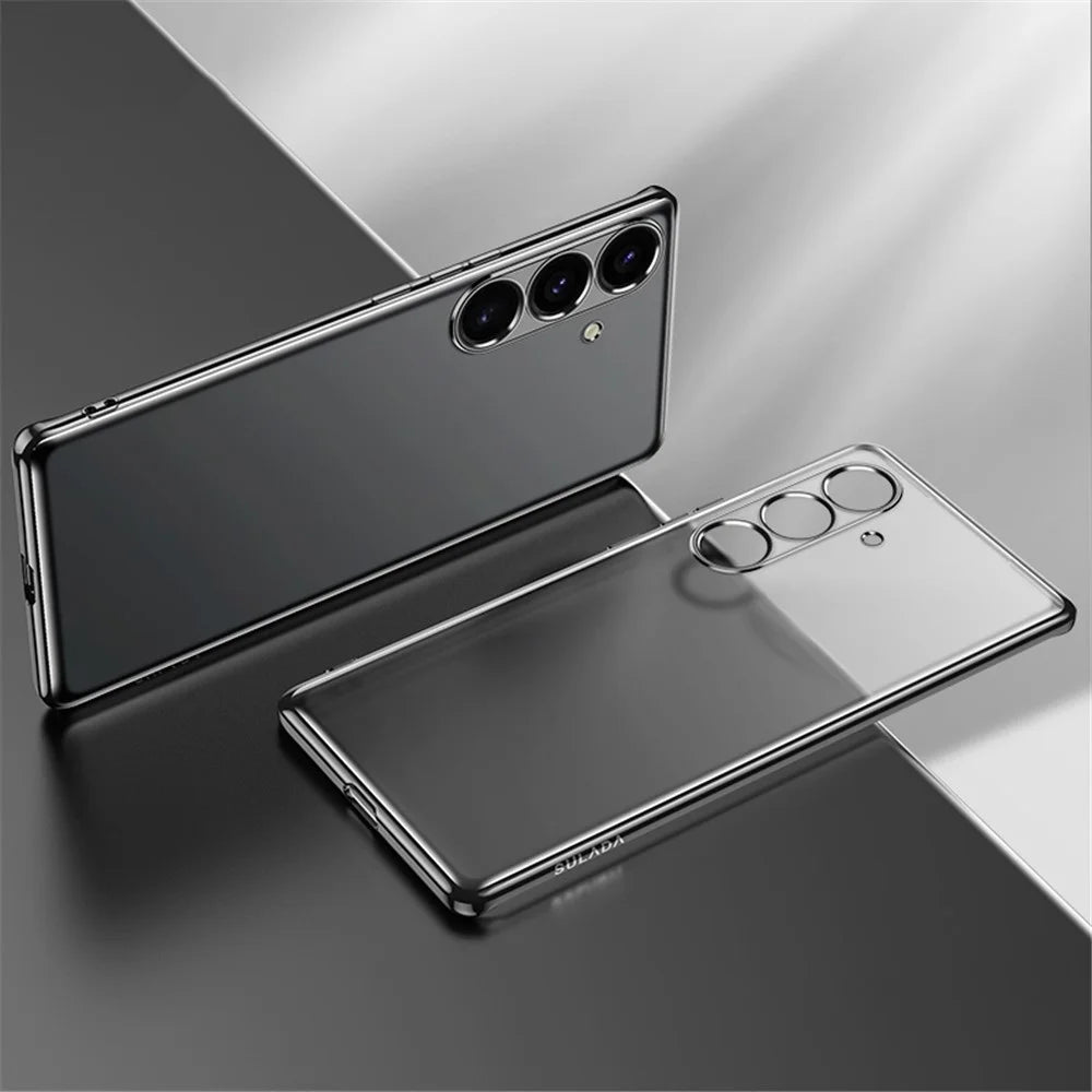 SULADA Nature Series for Samsung Galaxy S24+ Case Matte Electroplated TPU Cover - Black - 1
