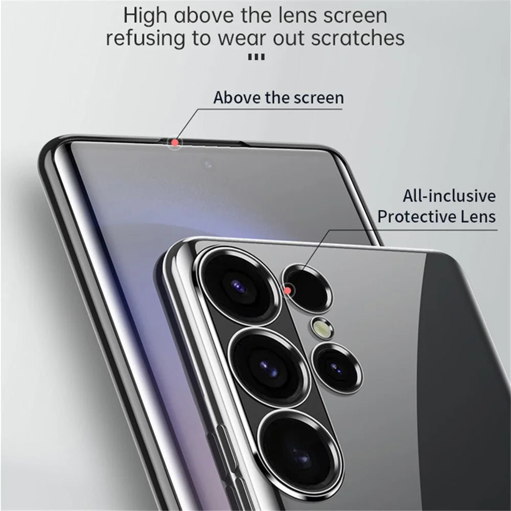 SULADA For Samsung Galaxy S24 Clear TPU Cover Electroplated Case with Precision Holes - Black - 4