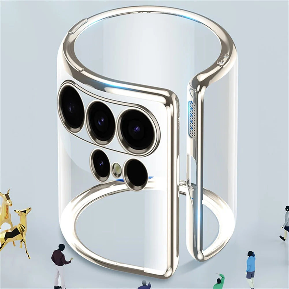 SULADA For Samsung Galaxy S24 Clear TPU Cover Electroplated Case with Precision Holes - Black - 7