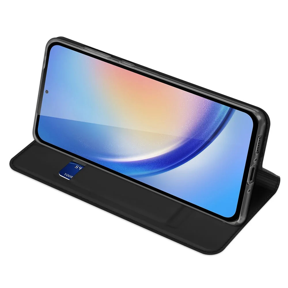 DUX DUCIS Skin Pro Series For Samsung Galaxy A35 5G Case Card Slot Leather Phone Shell - Black - 3