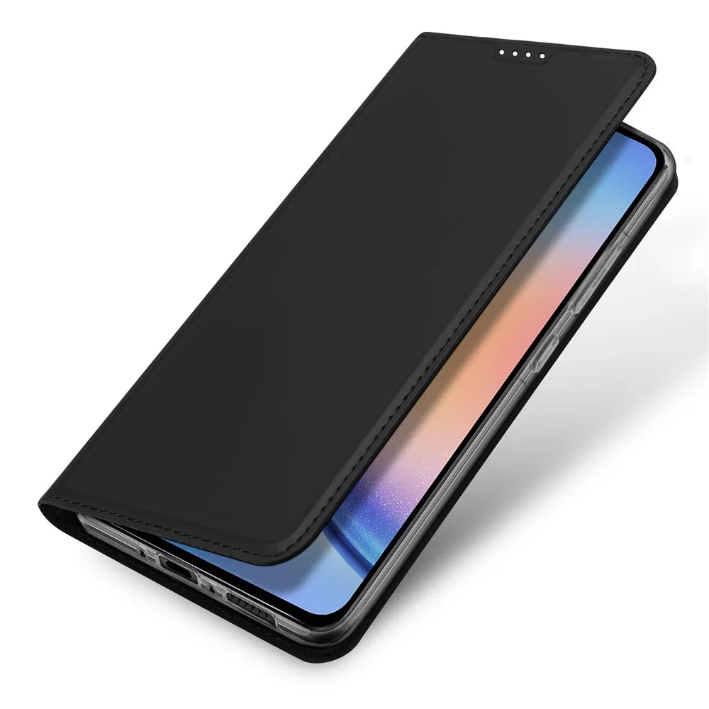 DUX DUCIS Skin Pro Series For Samsung Galaxy A35 5G Case Card Slot Leather Phone Shell - Black - 5