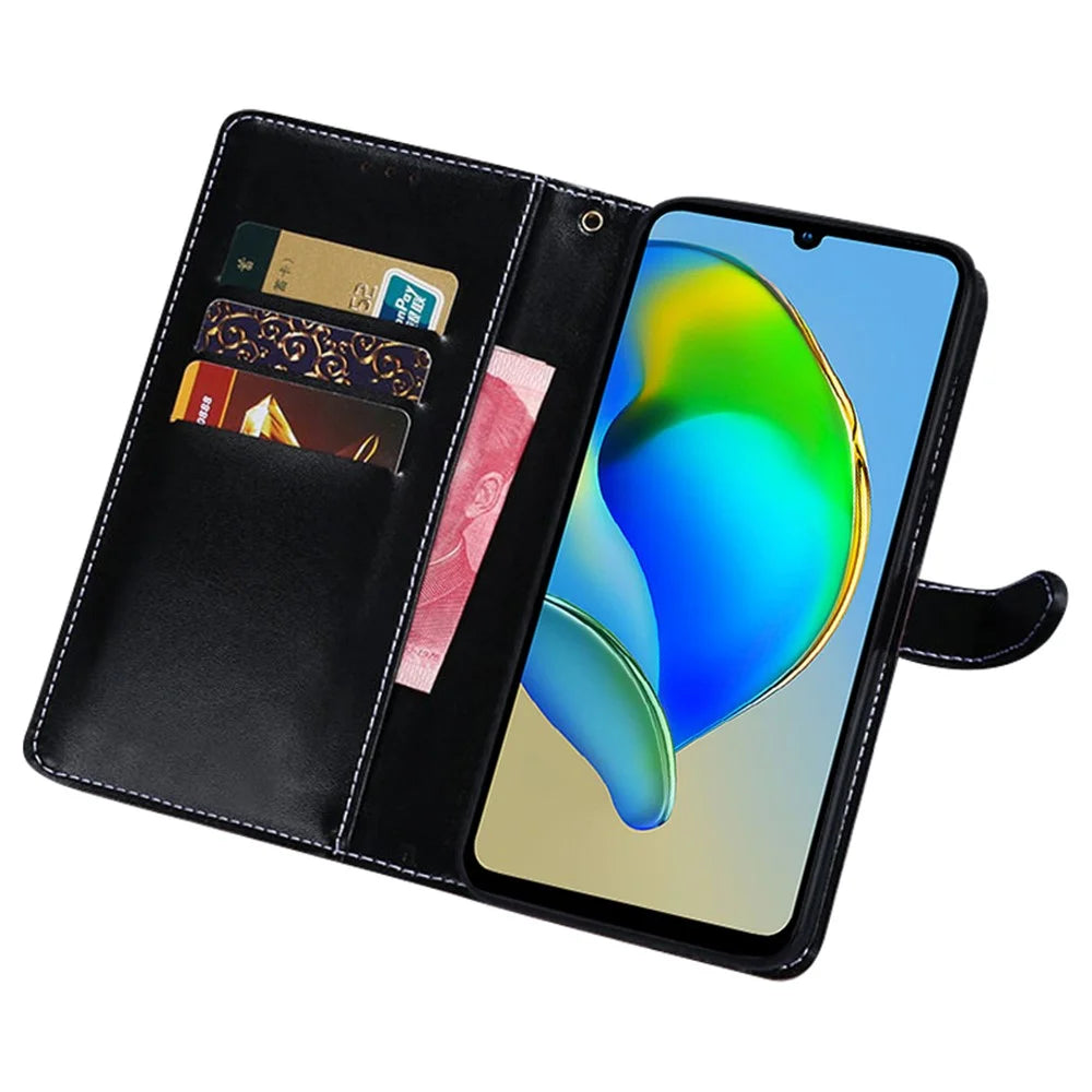 IDEWEI For ZTE Blade V50 Smart Wallet Leather Case Crocodile Texture Stand Phone Cover - Black - 2