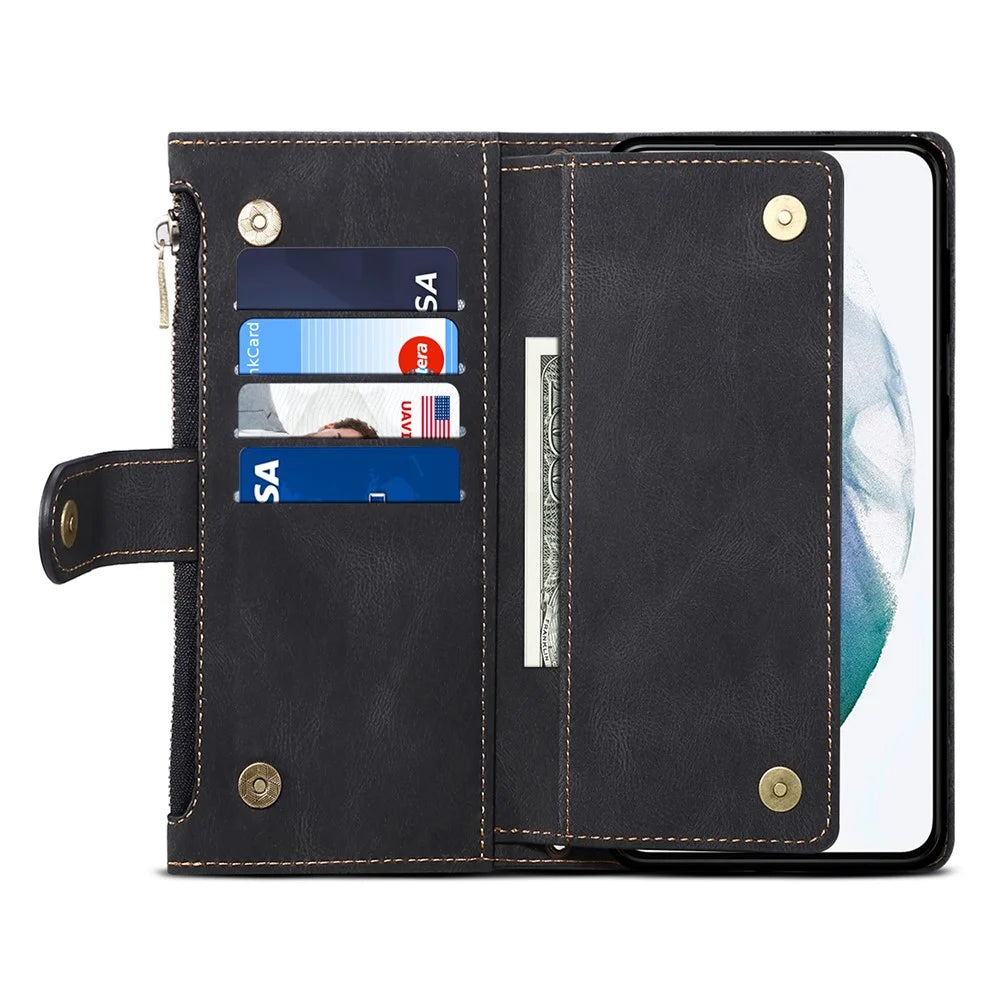 ESEBLE Star Series For Samsung Galaxy A55 5G Case with a Strap Leather Cover Stand - Black - 2