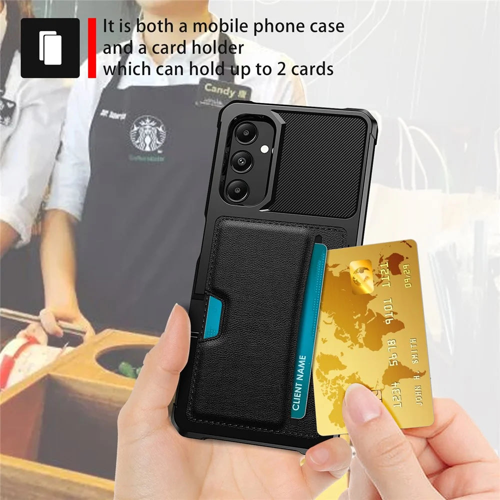 For Samsung Galaxy A05s 4G Case ZM02 Drop-proof PU+TPU Cover with Card Slot - 6