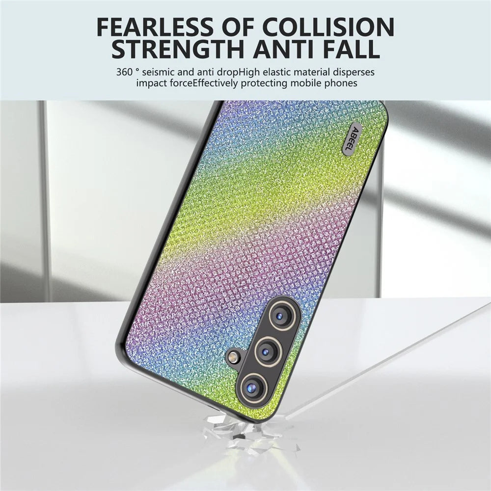 ABEEL For Samsung Galaxy S24+ Protective Phone Cover Rhinestone Texture Leather Back Case - Multi-color - 2