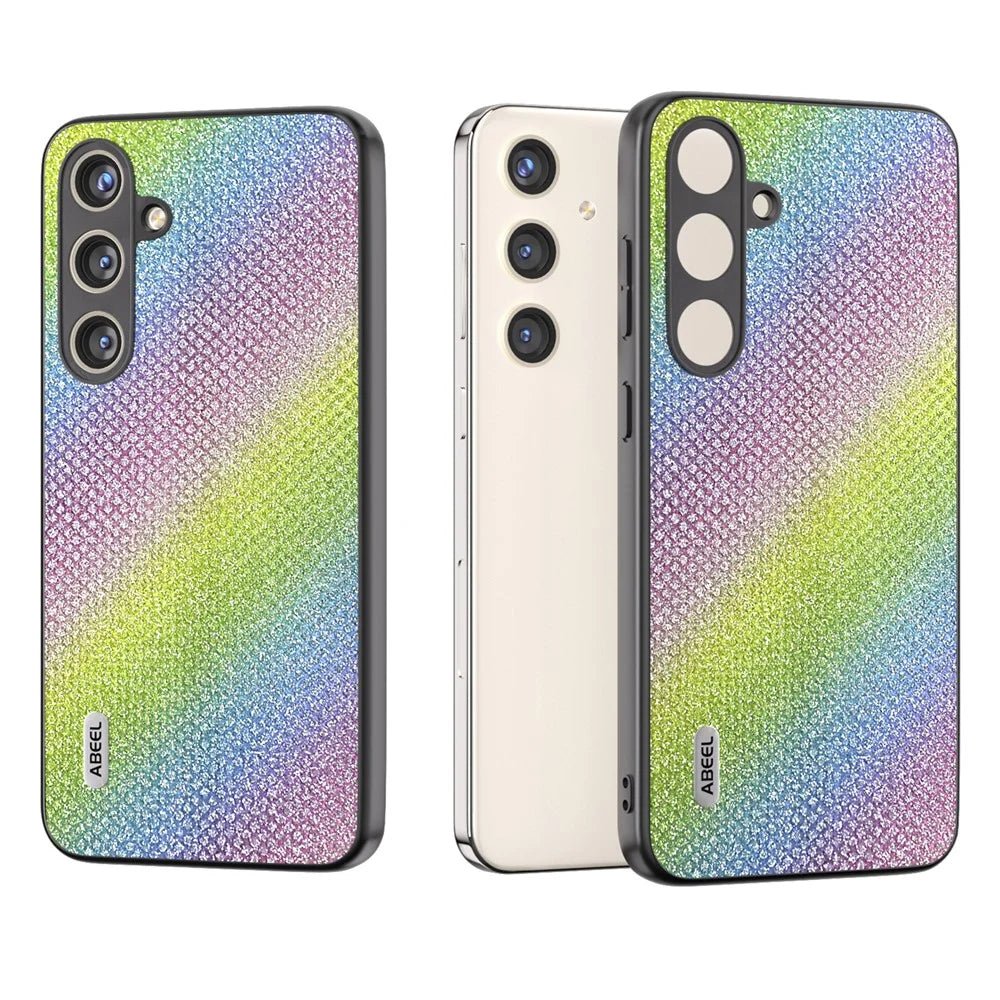 ABEEL For Samsung Galaxy S24+ Protective Phone Cover Rhinestone Texture Leather Back Case - Multi-color - 6