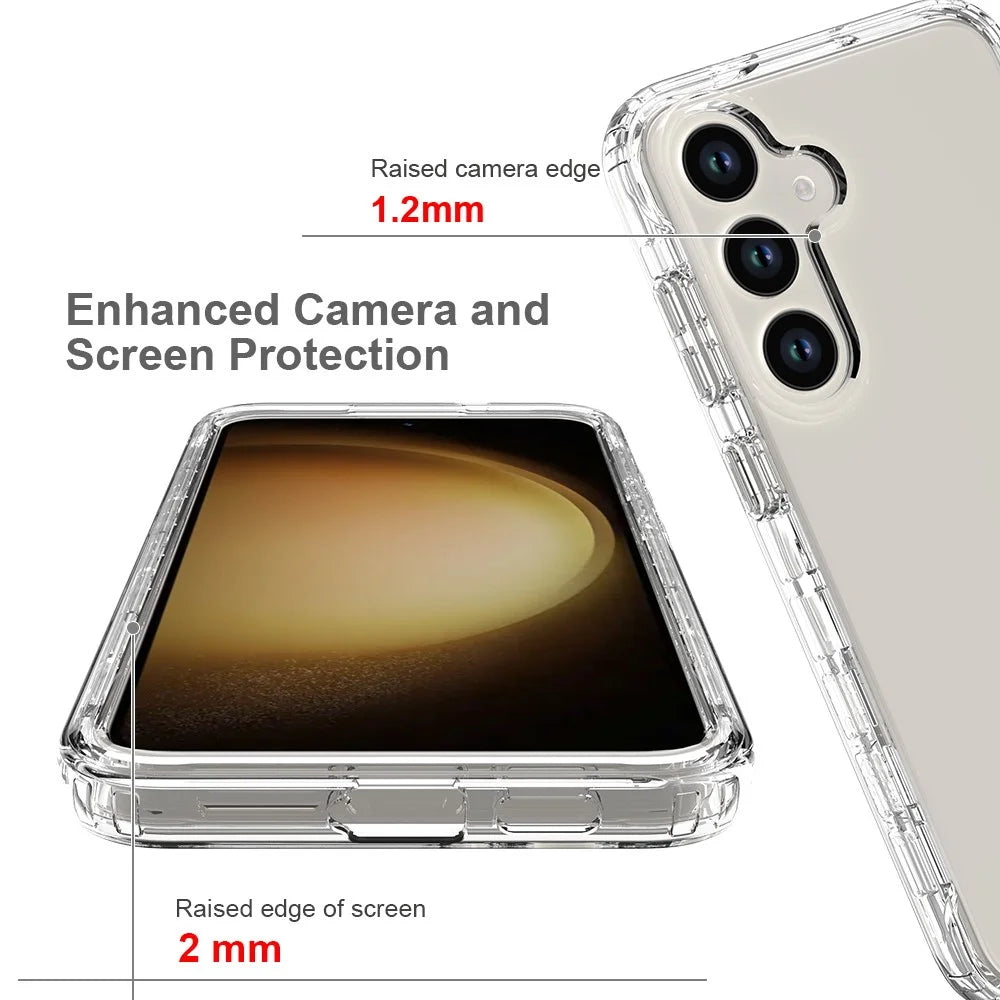 For Samsung Galaxy S24+ Case Anti-drop PC+TPU Clear Gradient Phone Protective Cover - Transparent - 2