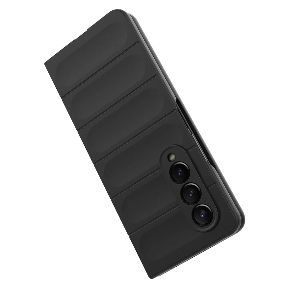 For Samsung Galaxy Z Fold4 5G Phone Case Hard PC Impact Resistant Cover - Black - 4