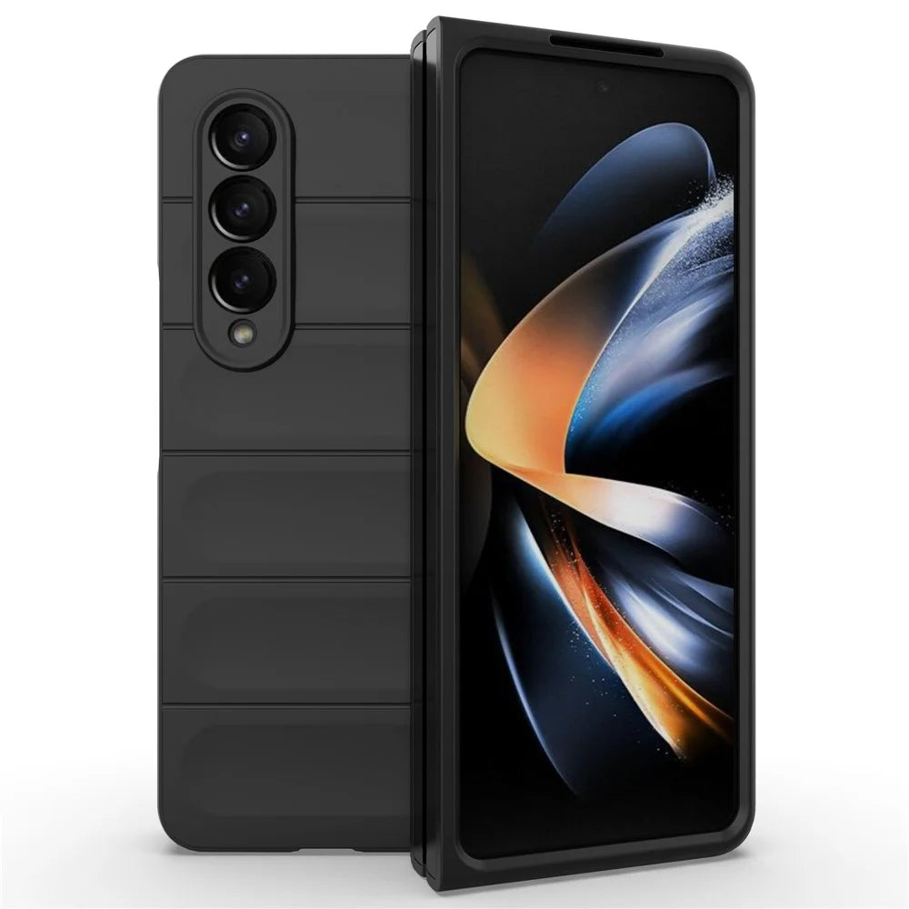 For Samsung Galaxy Z Fold4 5G Phone Case Hard PC Impact Resistant Cover - Black - 5