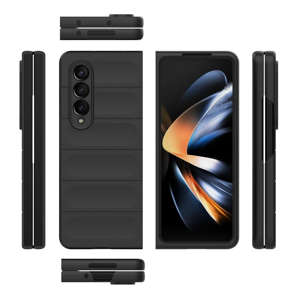 For Samsung Galaxy Z Fold4 5G Phone Case Hard PC Impact Resistant Cover - Black - 7