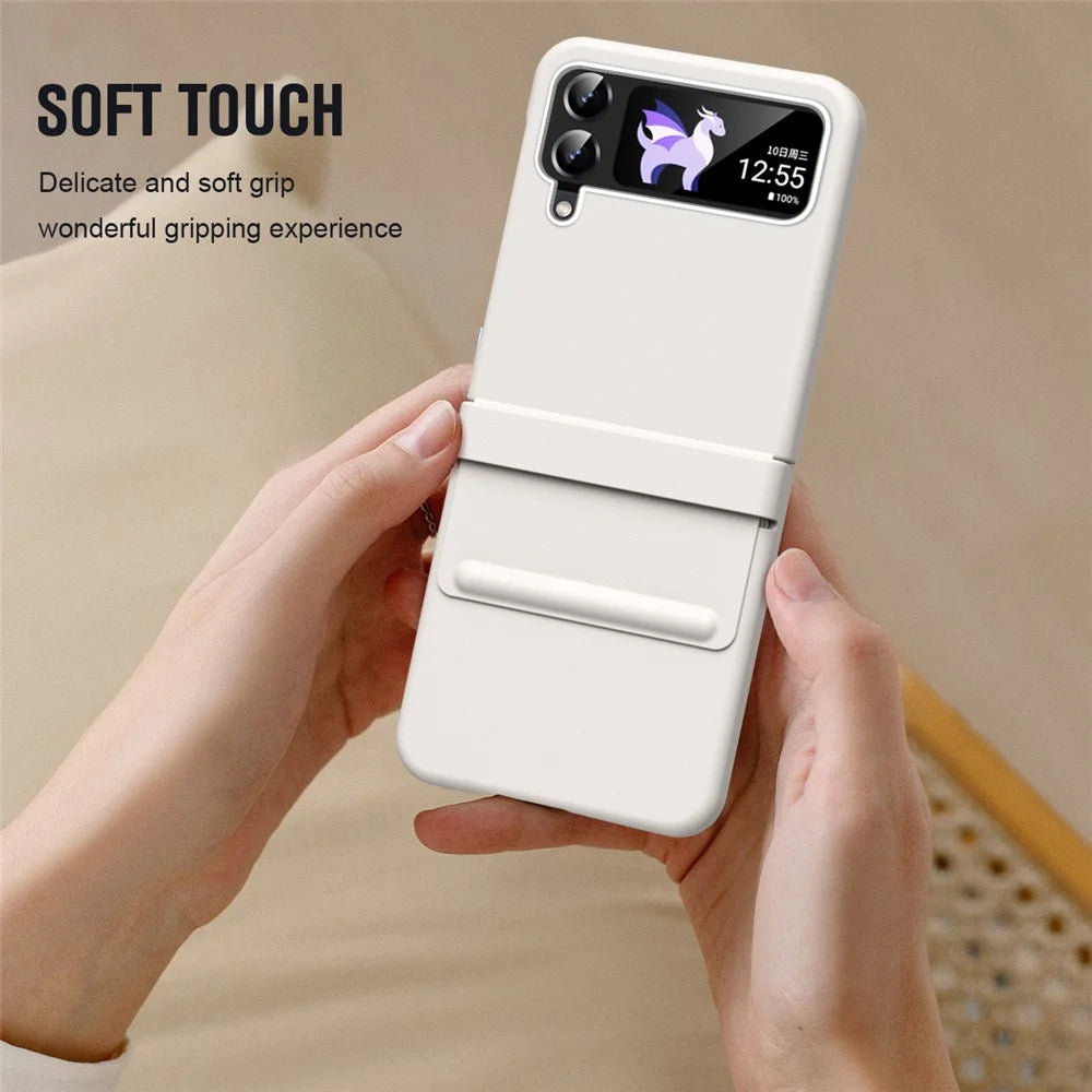 For Samsung Galaxy Z Flip3 5G / Z Flip4 5G Phone Case Thin Slim Hinge Protection Cover - White - 5