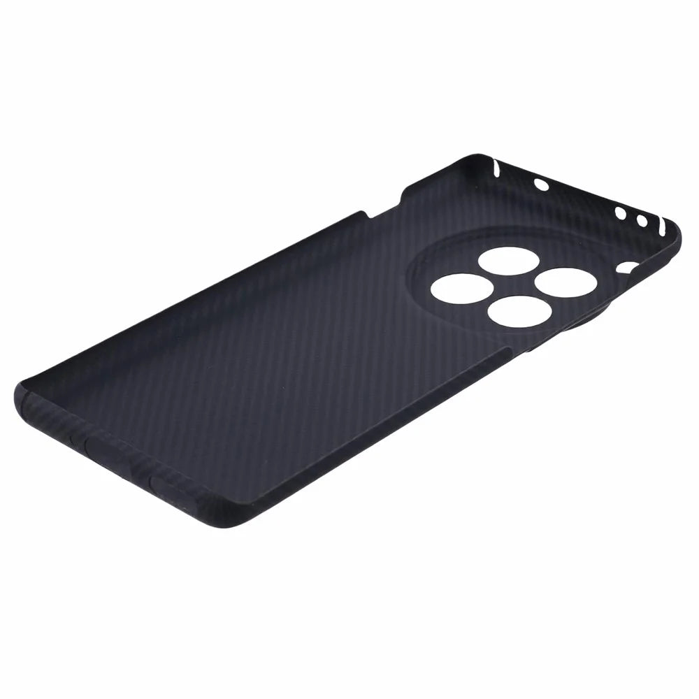 For OnePlus 12 5G Cell Phone Case 600D Fine Texture Aramid Fiber Cover (Precise Lens Hole) - Black - 5