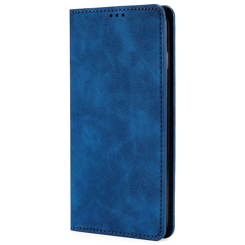 For vivo X100 5G Case with 2 Card Holder Slot Leather Magnetic Closure Cover - Blue - 7