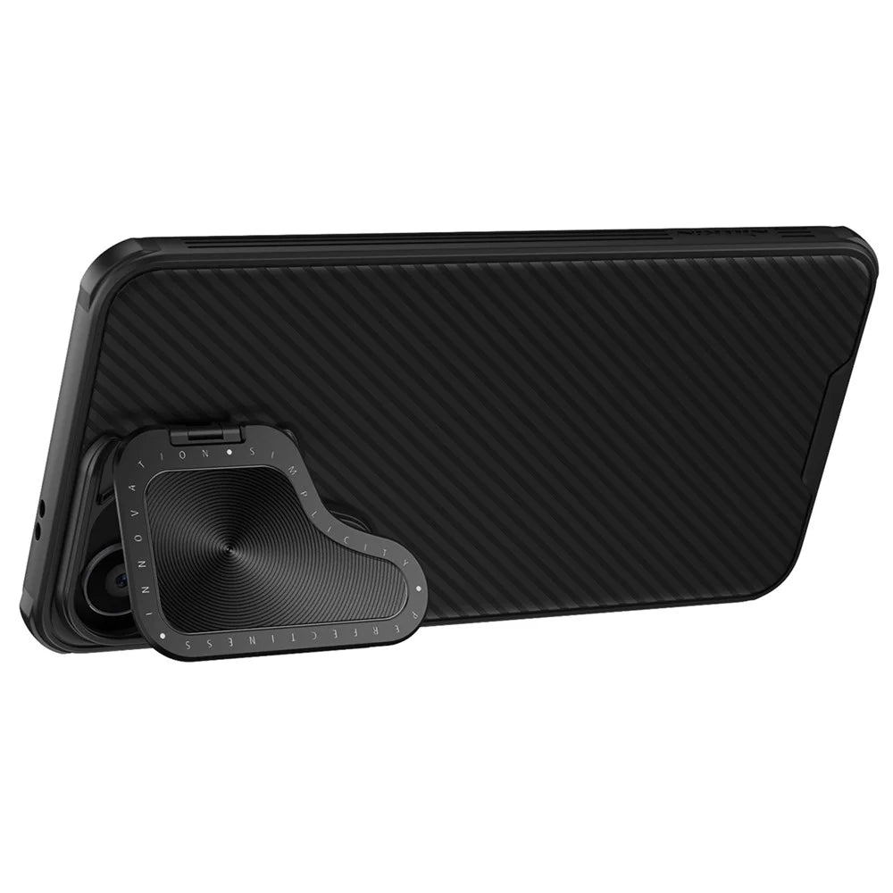 NILLKIN CamShield Prop Series for Samsung Galaxy S24 Cell Phone Case Kickstand Lens Lid PC+TPU Shell - Black - 2