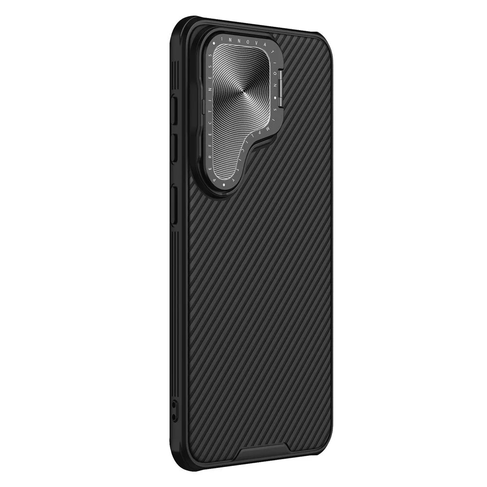NILLKIN CamShield Prop Series for Samsung Galaxy S24 Cell Phone Case Kickstand Lens Lid PC+TPU Shell - Black - 3