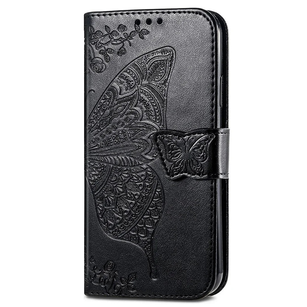 For Samsung Galaxy A15 5G Wallet Case PU Leather Wrist Strap Card Slots Cover - Black - 5