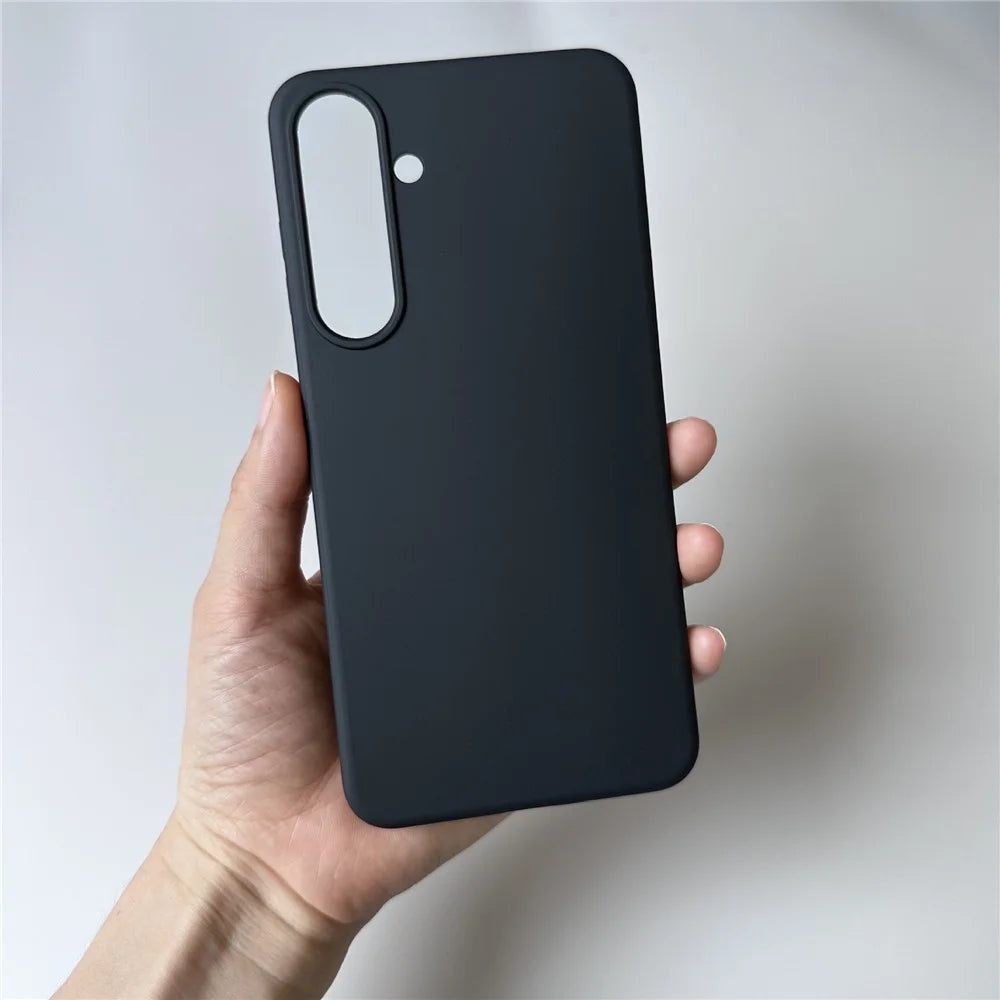 For Samsung Galaxy S24+ Cell Phone Case Glossy Anti-fingerprint Anti-drop Cover (Big Rear Lens Hole) - Black - 2