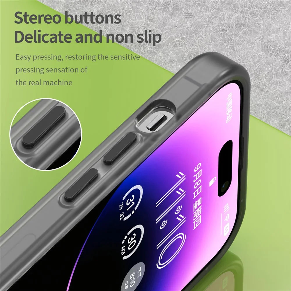 Magnetic Case for iPhone 14 Pro Max Compatible with MagSafe Translucent Matte Back Cover - Black - 7