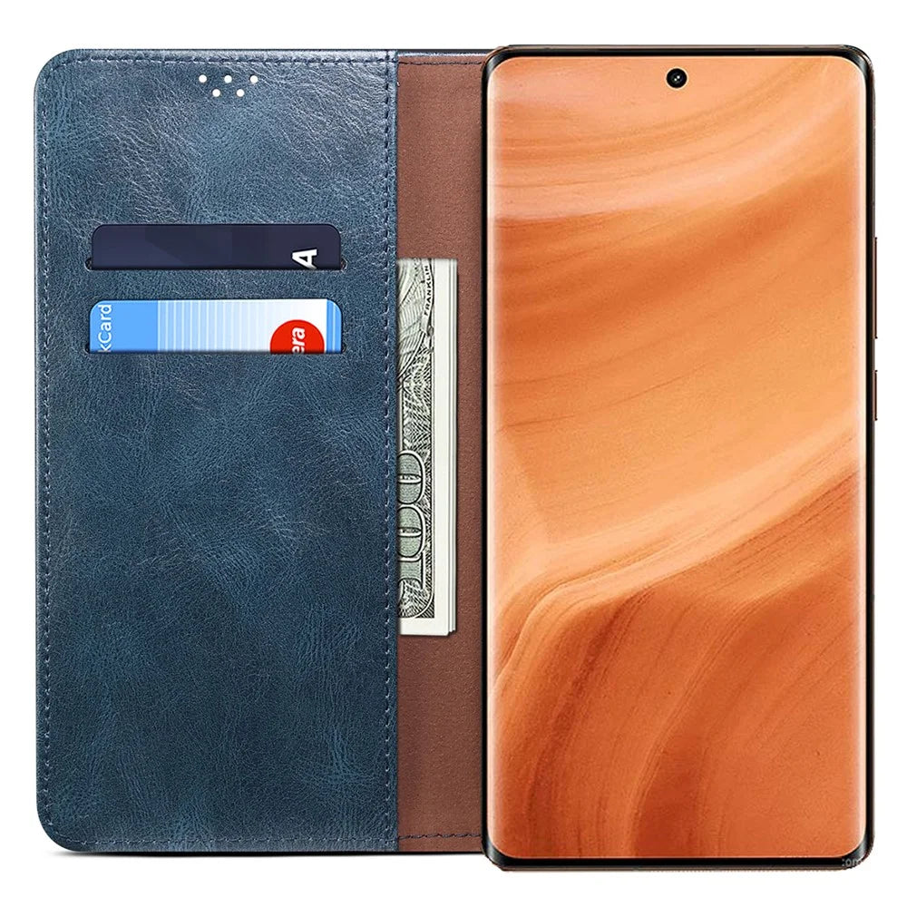 For Realme GT5 Pro 5G PU Leather Wallet Phone Cover Stand Case - Blue - 2