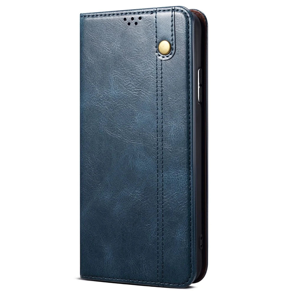 For Realme GT5 Pro 5G PU Leather Wallet Phone Cover Stand Case - Blue - 5