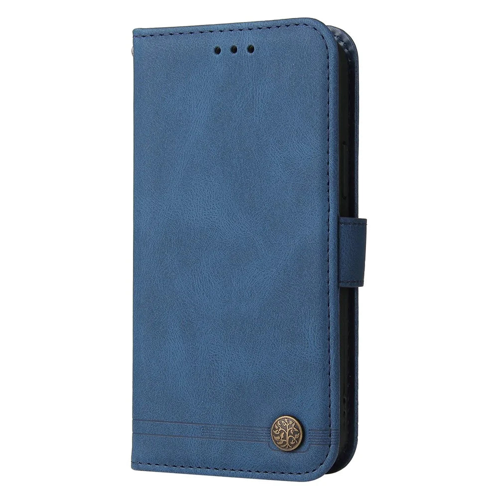 For Samsung Galaxy A55 5G Leather Wallet Cases Skin Touch Phone Cover Stand with Strap - Blue - 5