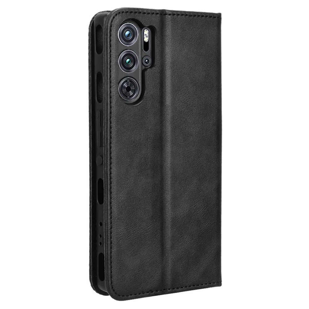 For ZTE nubia Red Magic 9 Pro 5G / 9 Pro+ 5G Leather Case Magnetic Flip Wallet Cover - Black - 7
