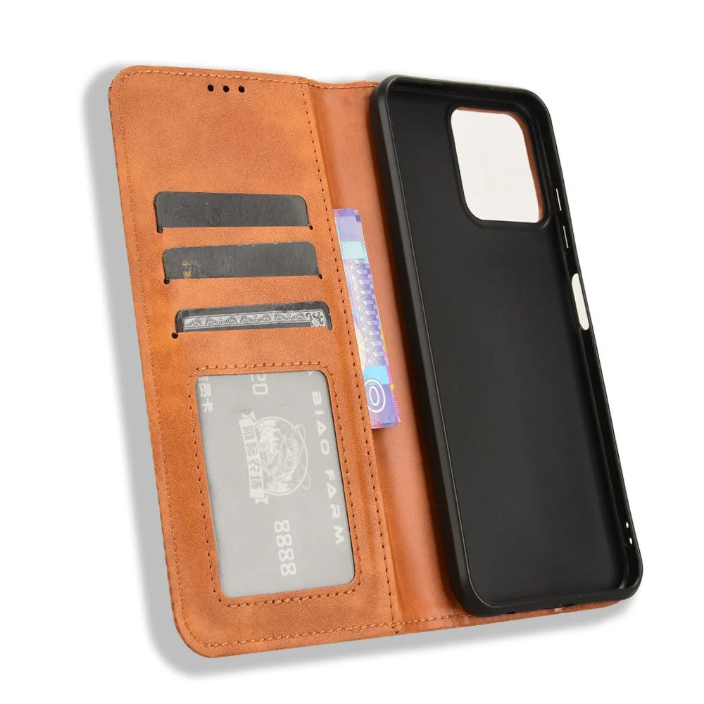 For ZTE Blade A73 / Blade V50 Vita / Blade V50 Design 4G / Axon 50 Lite Case PU Leather Phone Wallet - Brown - 5