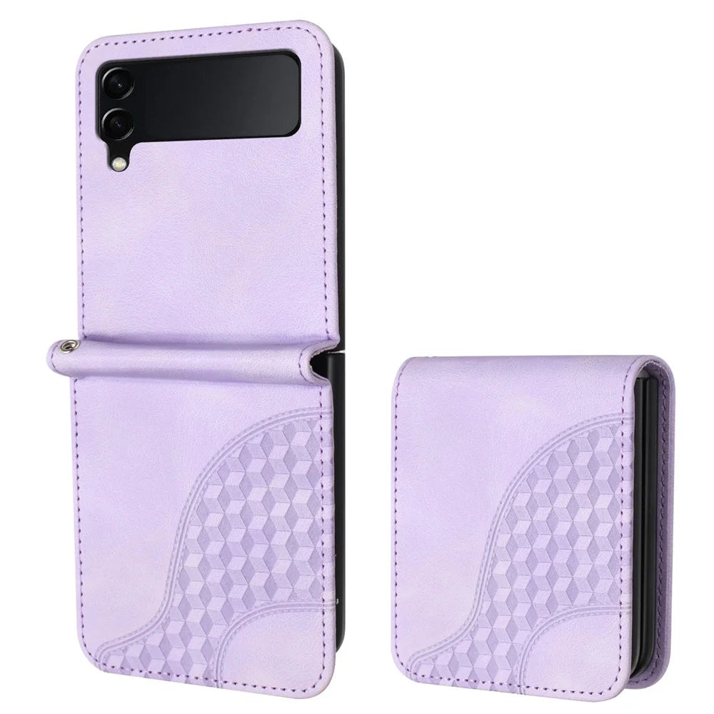 For Samsung Galaxy Z Flip3 5G Phone Case YX0060 Elephant Head Pattern Shockproof Cover - Purple - 1