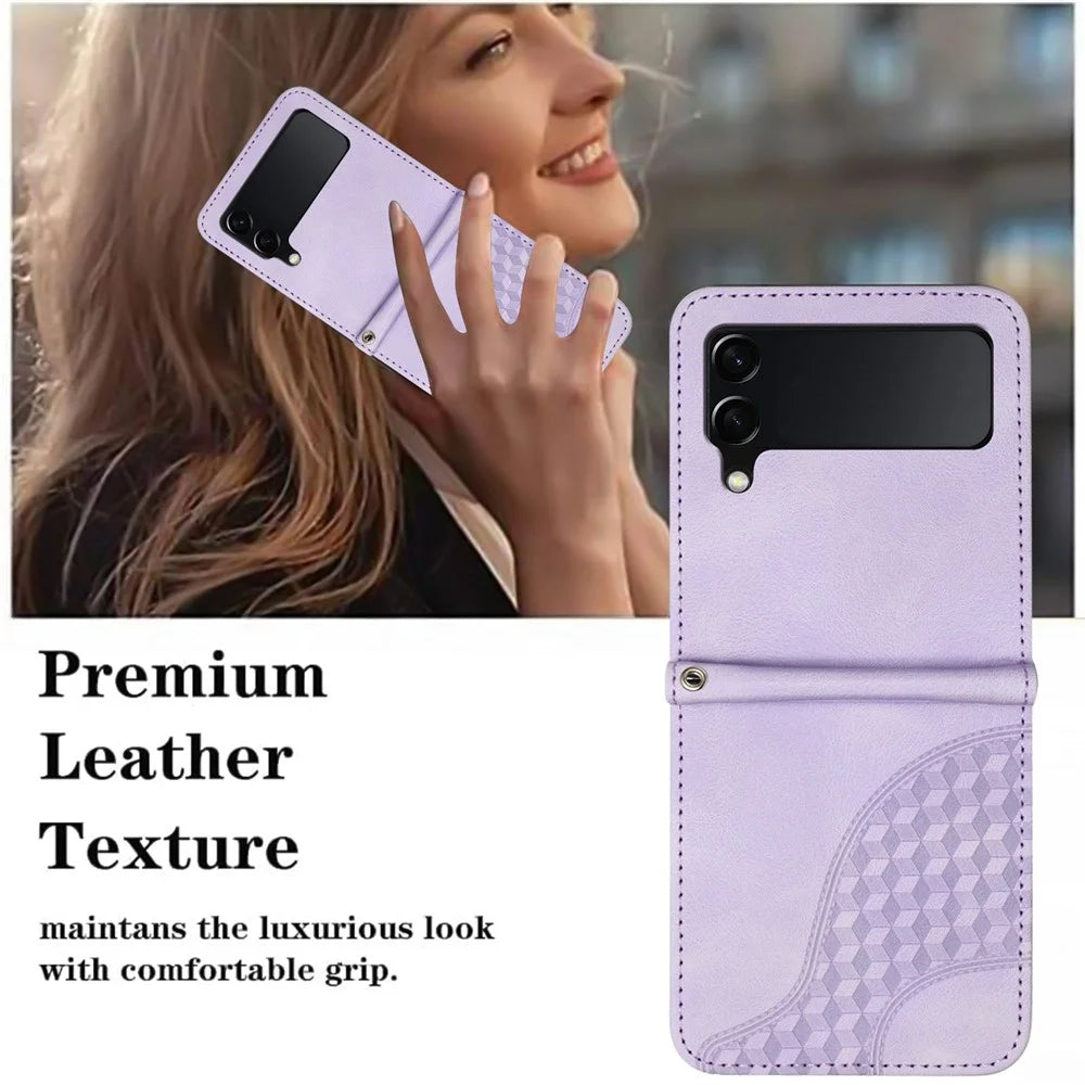 For Samsung Galaxy Z Flip3 5G Phone Case YX0060 Elephant Head Pattern Shockproof Cover - Purple - 2