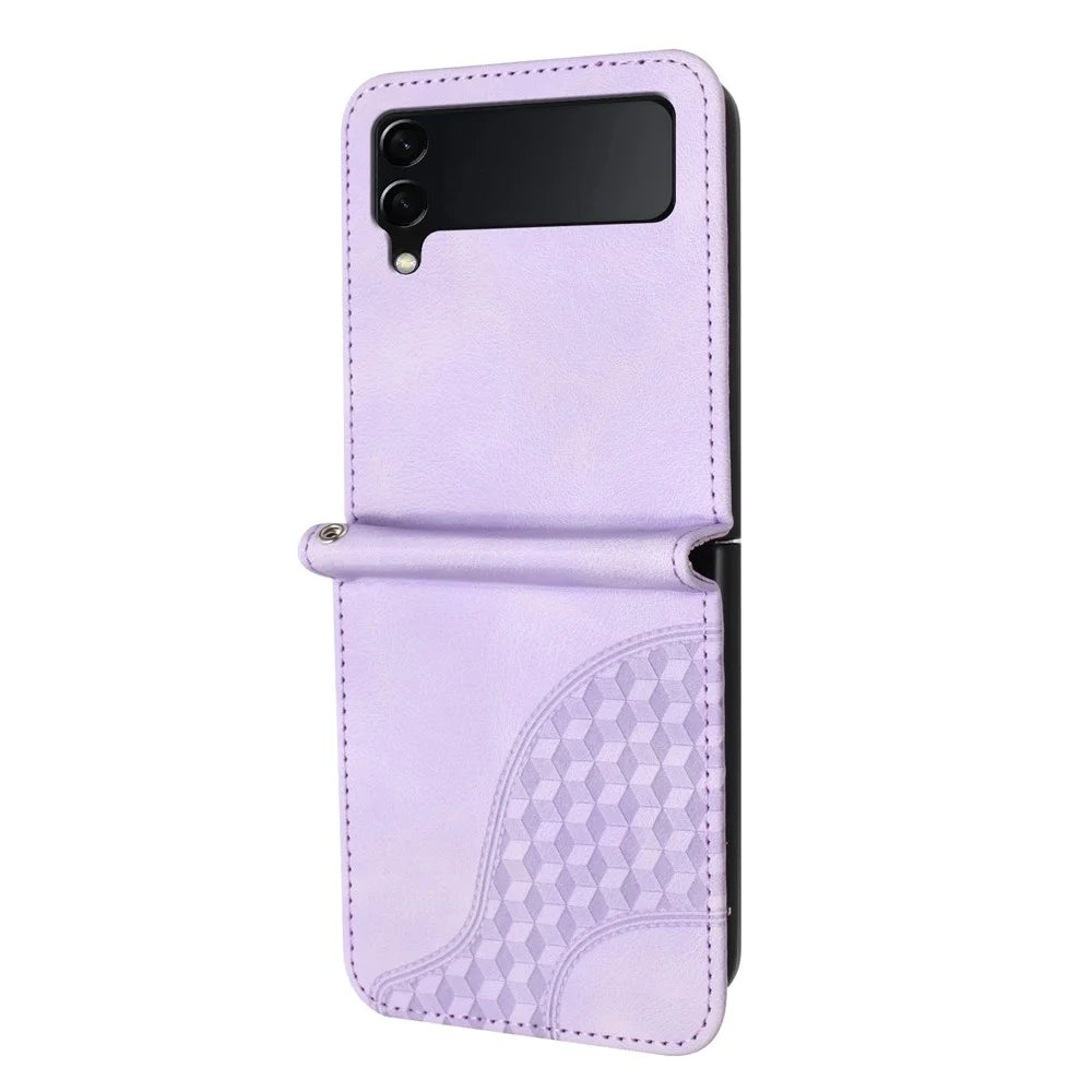 For Samsung Galaxy Z Flip3 5G Phone Case YX0060 Elephant Head Pattern Shockproof Cover - Purple - 5