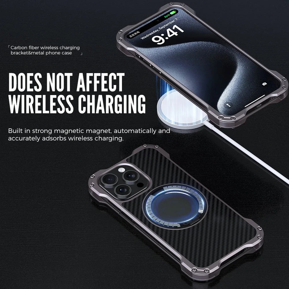 R-JUST RJ-51 For iPhone 15 Pro Magnetic Case Drop Protection Aluminum Alloy Phone Cover - 3