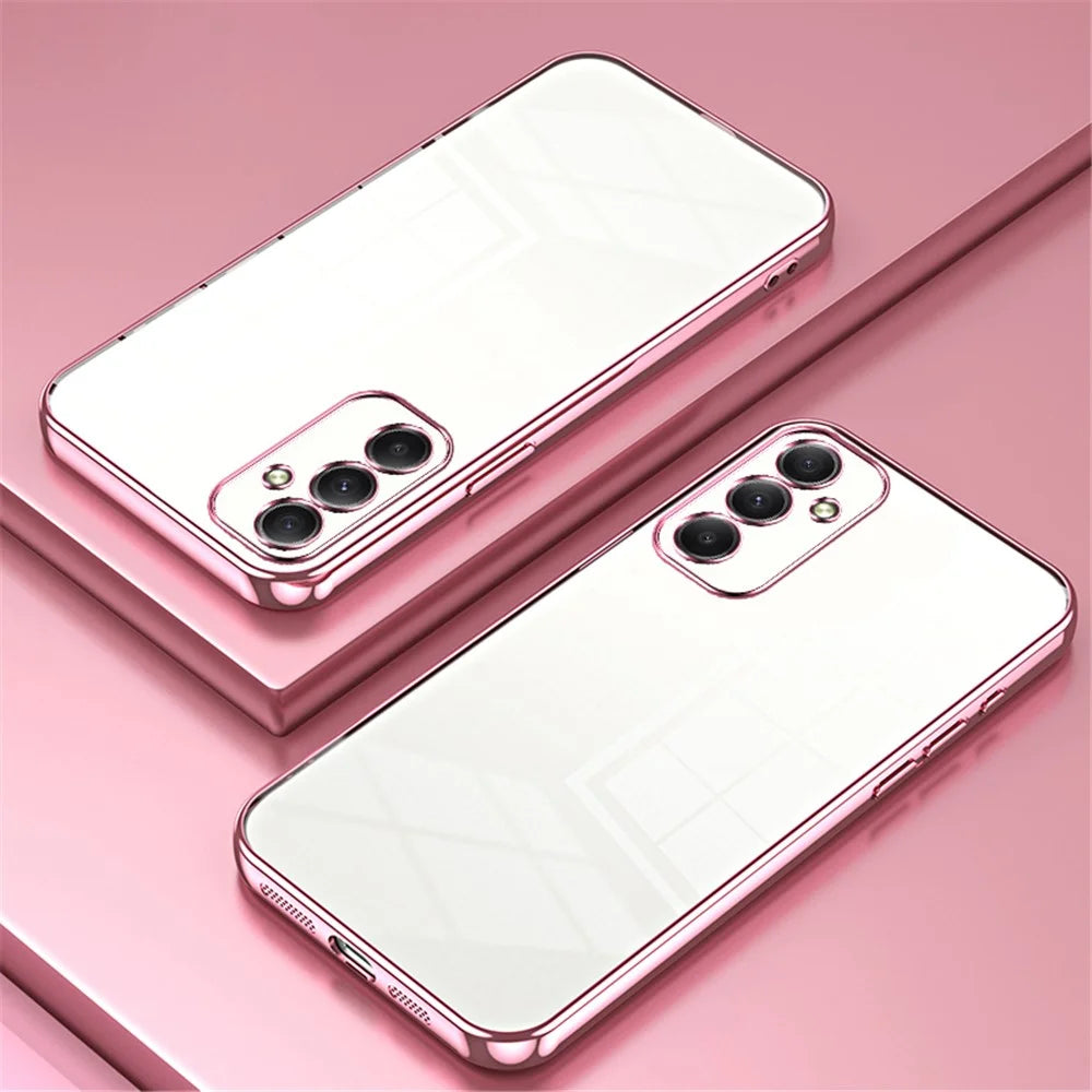 For Samsung Galaxy A34 5G Phone Cover Electroplated Precision Hole TPU Case - Pink - 2