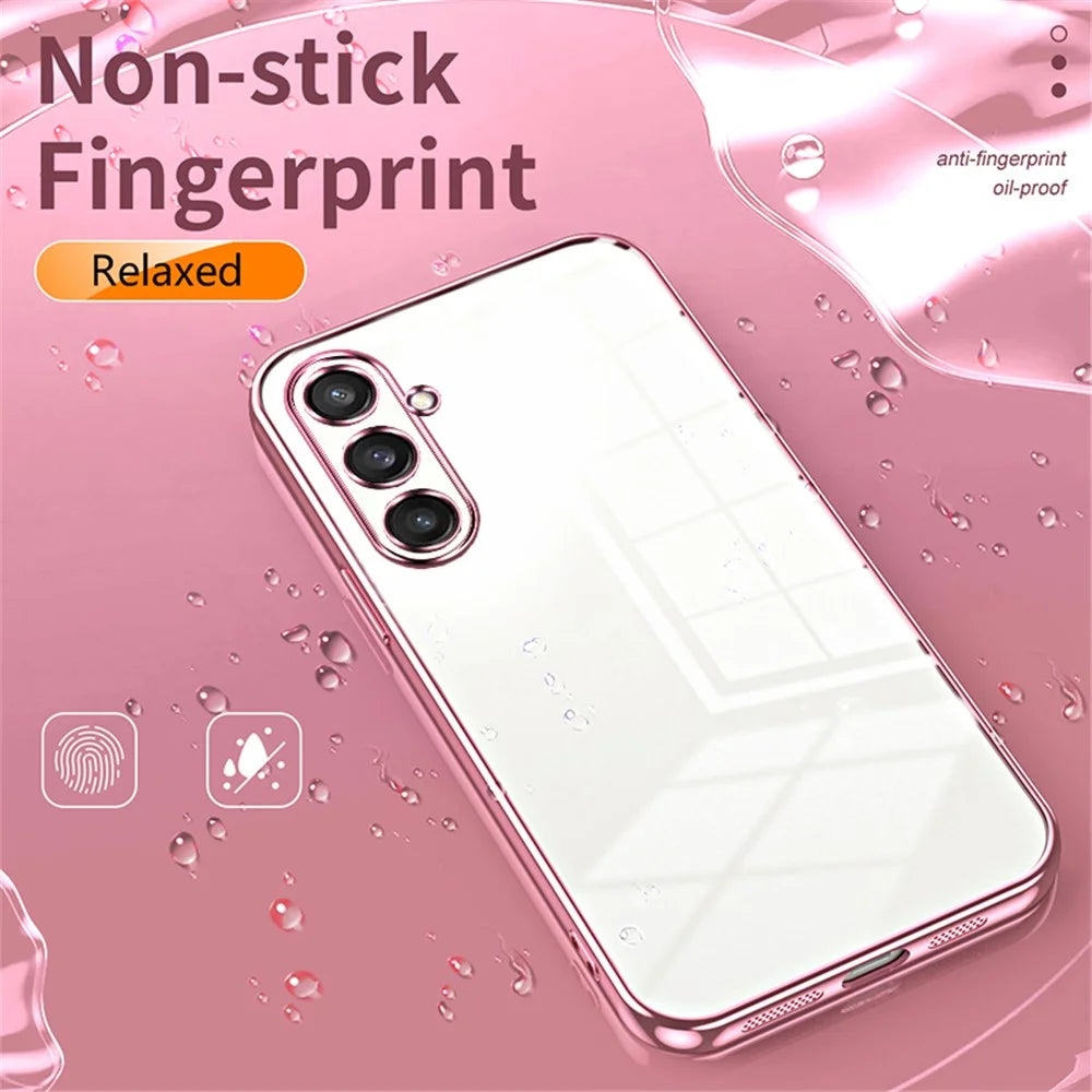 For Samsung Galaxy S23 FE TPU Phone Cover Electroplated Precision Case - Pink - 5