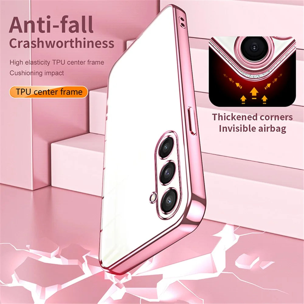 For Samsung Galaxy S23 FE TPU Phone Cover Electroplated Precision Case - Pink - 7