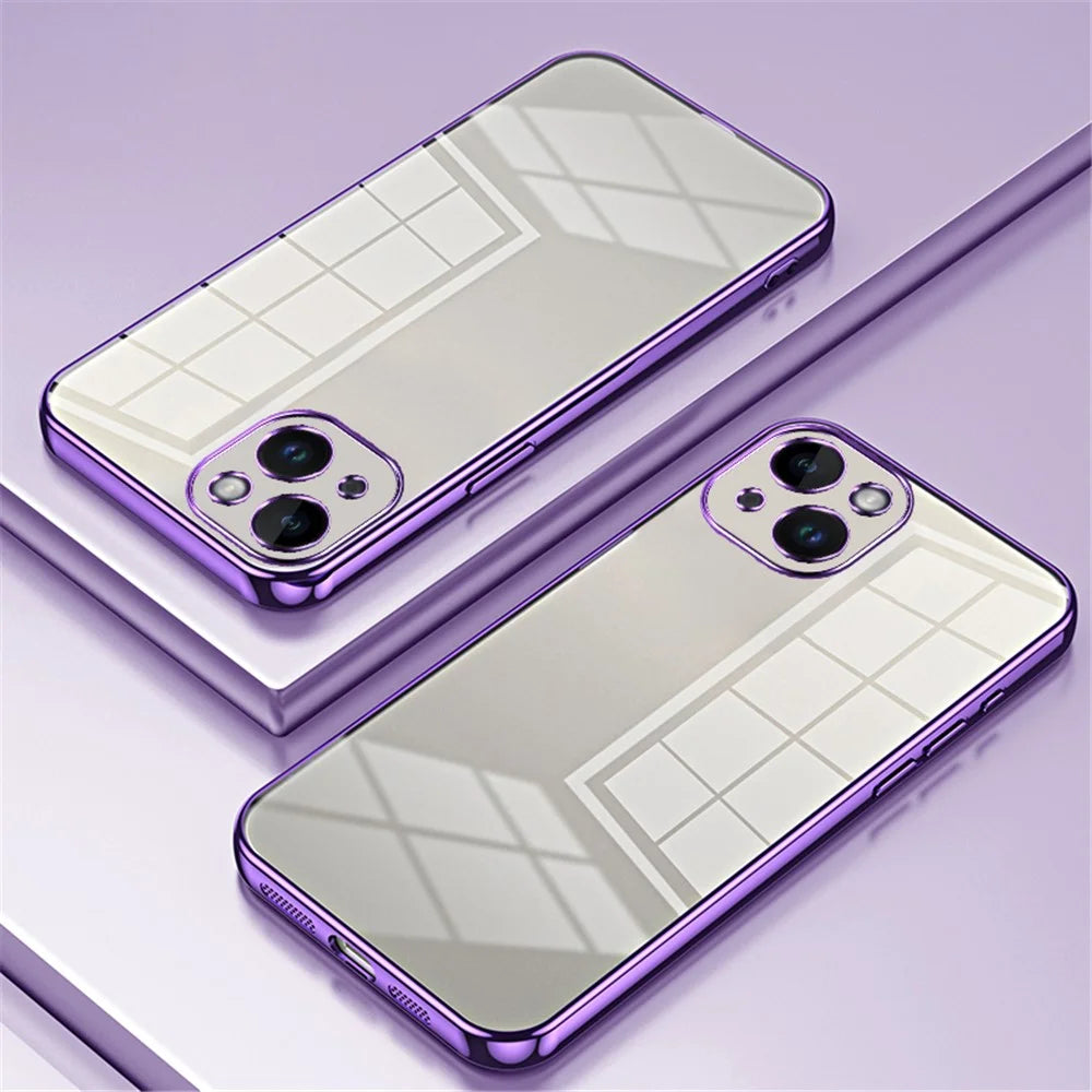 For iPhone 14 Slim Case Electroplating Anti-Fall TPU Phone Cover - Purple - 2