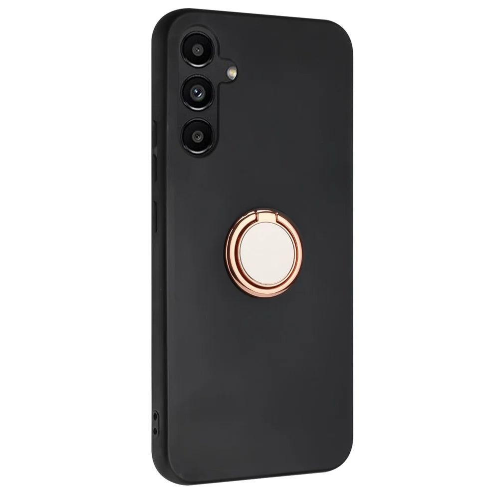For Samsung Galaxy A55 5G Ring Kickstand Case Matte TPU Phone Cover - Rose Gold - 6