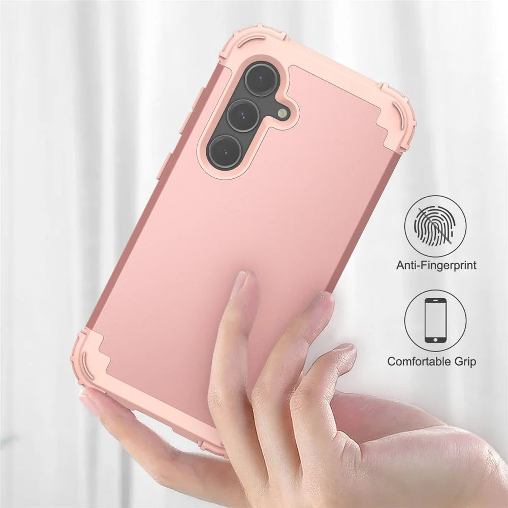 L-Style For Samsung Galaxy S24+ Case Drop-Proof PC + TPU Protective Back Cover - Rose Gold+Rose Gold - 4