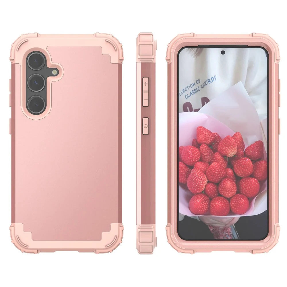 L-Style For Samsung Galaxy S24+ Case Drop-Proof PC + TPU Protective Back Cover - Rose Gold+Rose Gold - 7