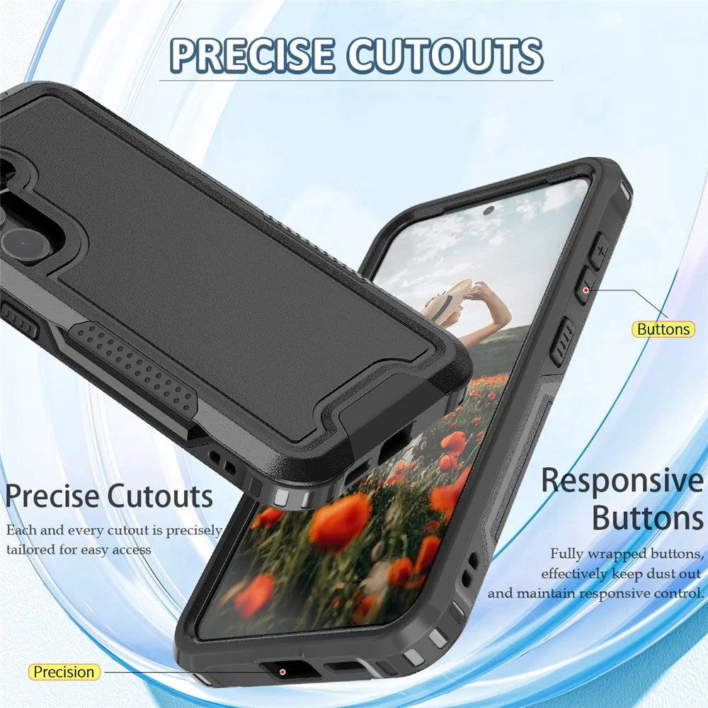 Style F1 For Samsung Galaxy S24 PC + TPU Case Anti-skid Shockproof Protective Cover - Black - 4