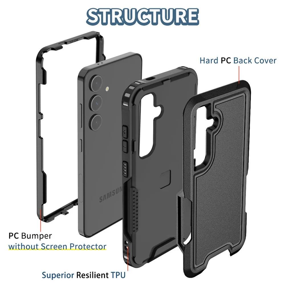 Style F1 For Samsung Galaxy S24 PC + TPU Case Anti-skid Shockproof Protective Cover - Black - 6