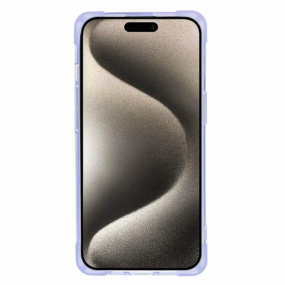 HRX Series for iPhone 15 TPU Phone Case Four Corner Protection Cover - Transparent Purple - 2