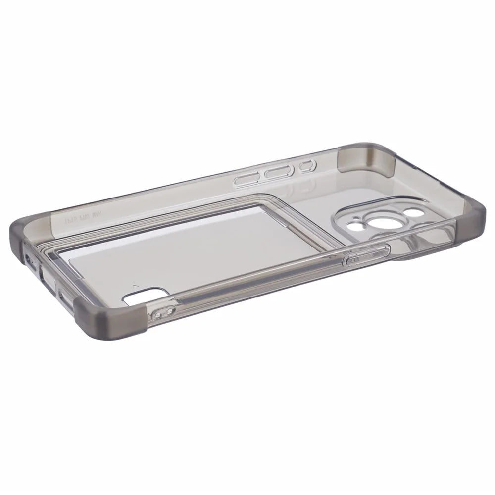 HRX Series for iPhone 13 Pro Card Slot Case Drop-proof TPU Cover - Transparent Black - 5