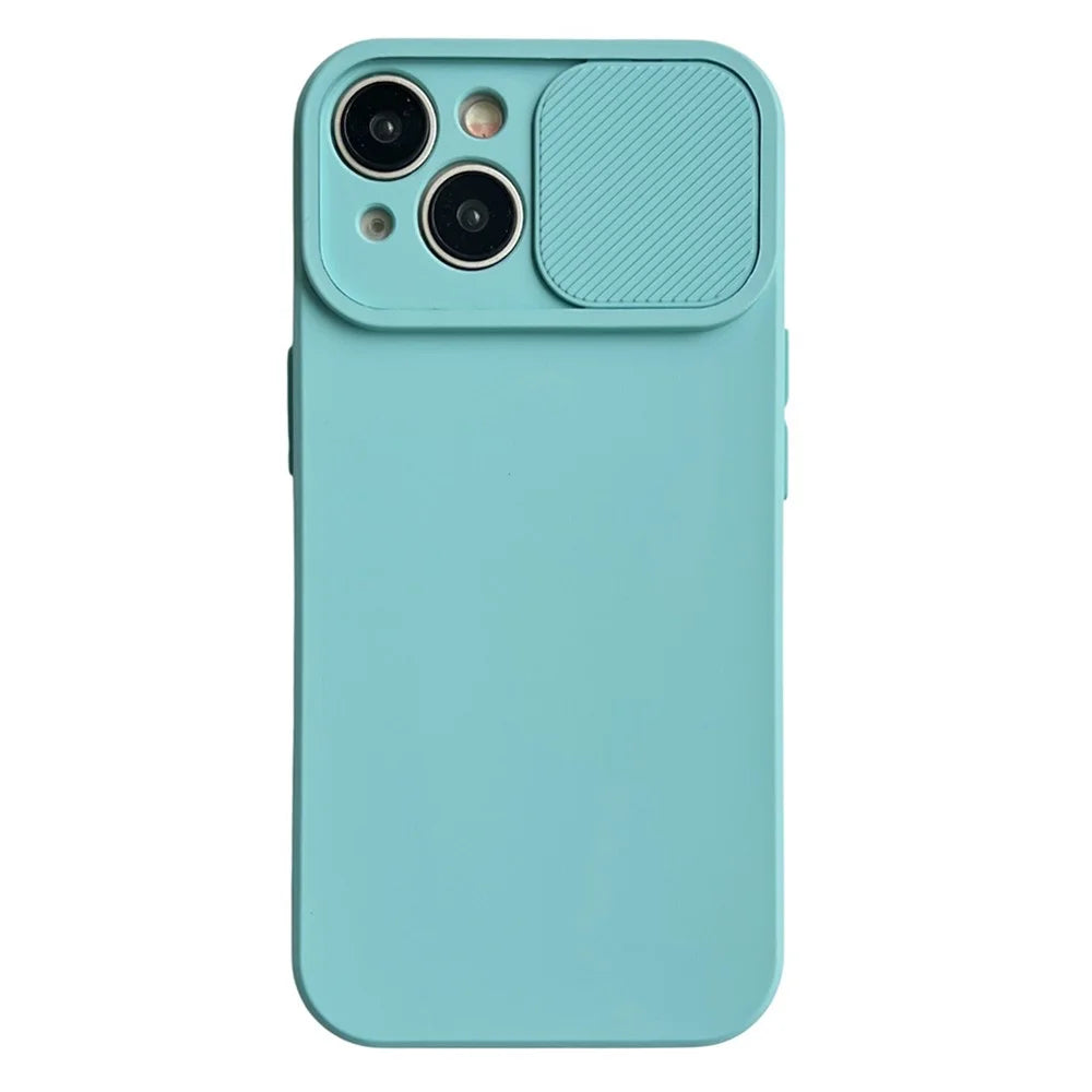TMT Series Phone Case for iPhone 13 Soft TPU Protective Cover with Camera Protector - Baby Blue - 1