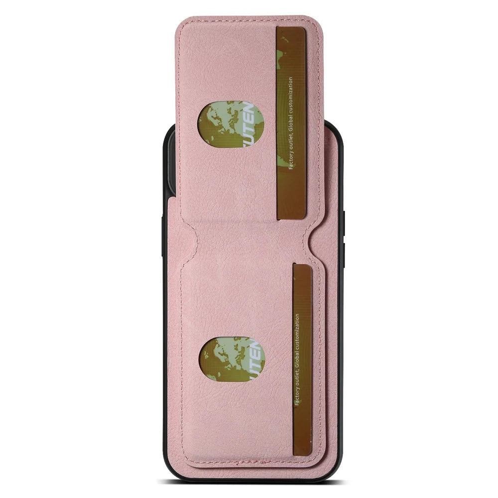 SUTENI H02 For iPhone 13 6.1 inch Case Litchi Texture Vertical Flip Kickstand Phone Cover - Pink - 3