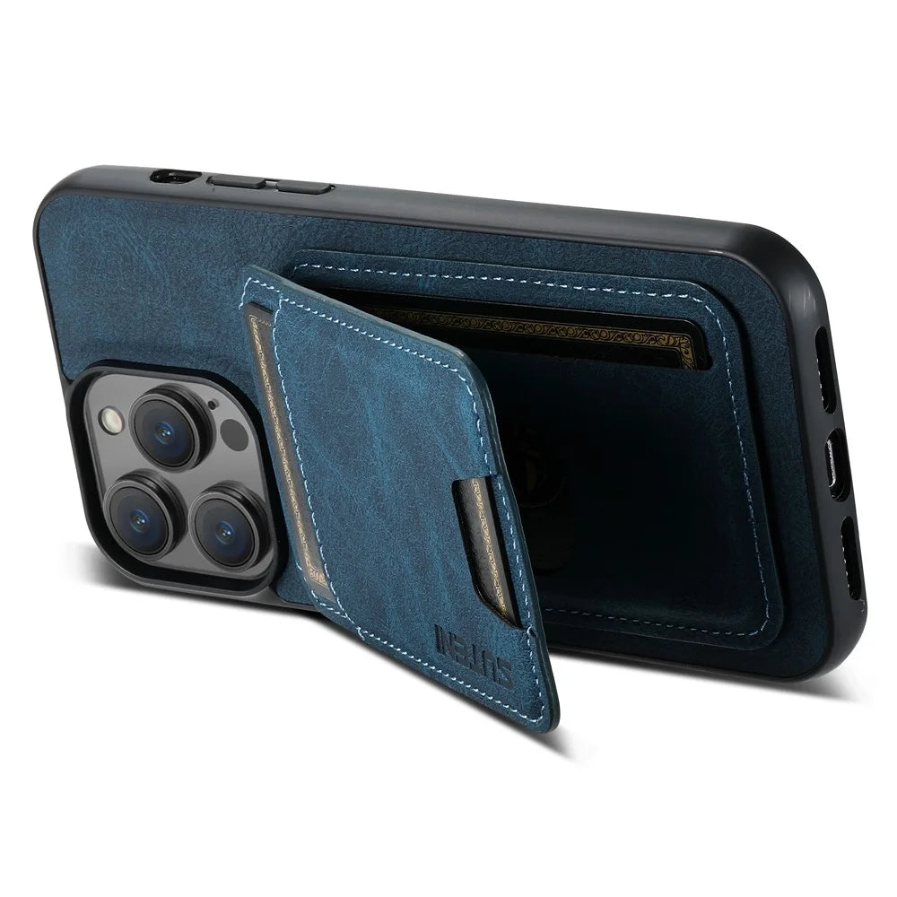 SUTENI H02 For iPhone 12 6.1 inch / 12 Pro 6.1 inch Litchi Texture Cover Vertical Flip PU Leather Case - Blue - 3