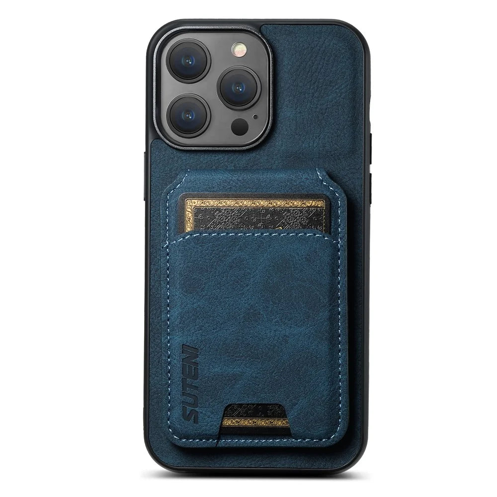 SUTENI H02 For iPhone 12 6.1 inch / 12 Pro 6.1 inch Litchi Texture Cover Vertical Flip PU Leather Case - Blue - 4