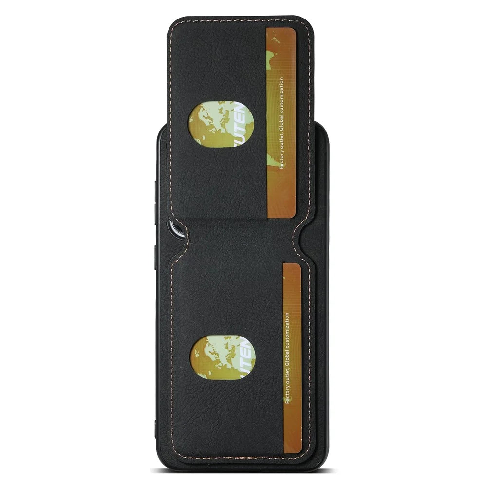 SUTENI H02 For Samsung Galaxy S23+ Phone Case Kickstand Cover Card Slots - Black - 2