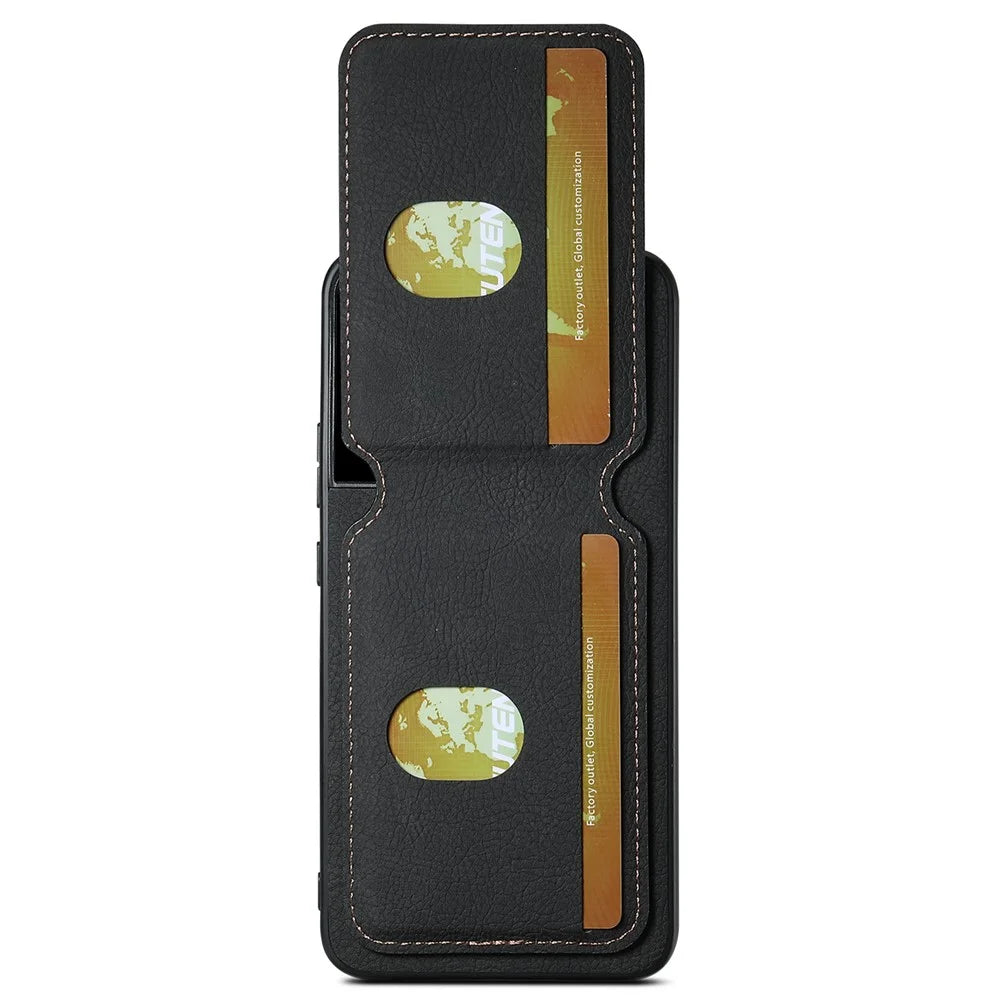 SUTENI H02 For Samsung Galaxy S22+ 5G Litchi Texture Leather+TPU Case Card Slots - Black - 2